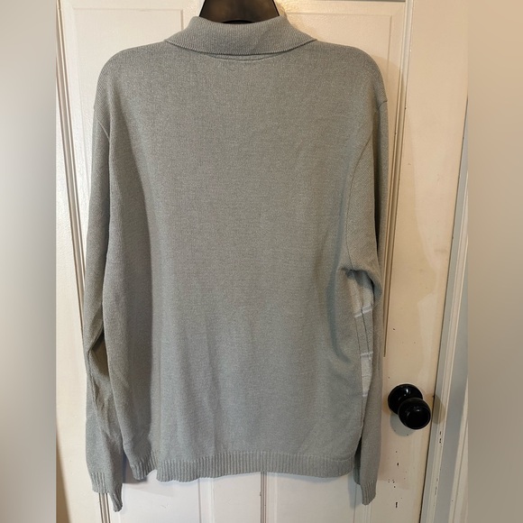 RAFFI Linea Uomo Italy  Long Sleeve Knits Polo Men's Size Large Tan/gray & Blue - Picture 7 of 10